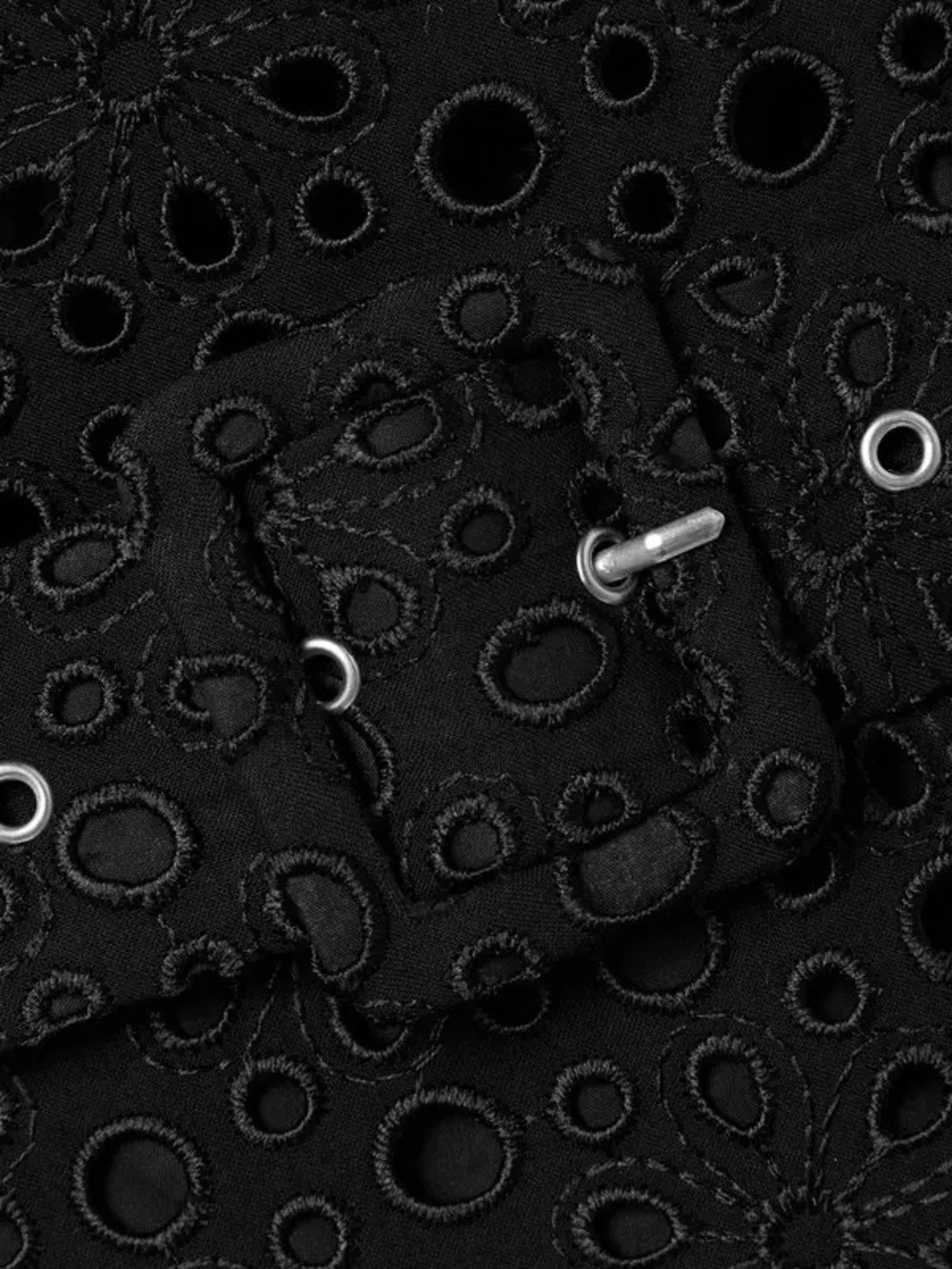 NWT Charo Ruiz Ibiza Black Eyelet Broderie Anglaise Mini Dress Size L - Picture 3 of 13
